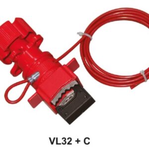 Universal Valve Lockout with 2 Metre Galvanised Steel Cable