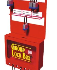 Wall Mount Padlock Rack with Group Lock Box - Small